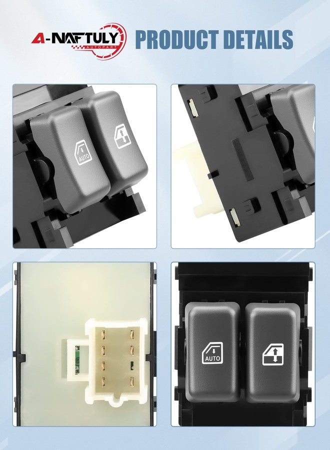 A-NAFTULY Driver Side Master Power Window Switch Replacement fits for Chevy Express 1500 2500 3500 Van & GMC Savana 1500 2500 3500 Van 1996 1997 1998 1999 2000, Replace# 15728438, 901-051 - Image 4